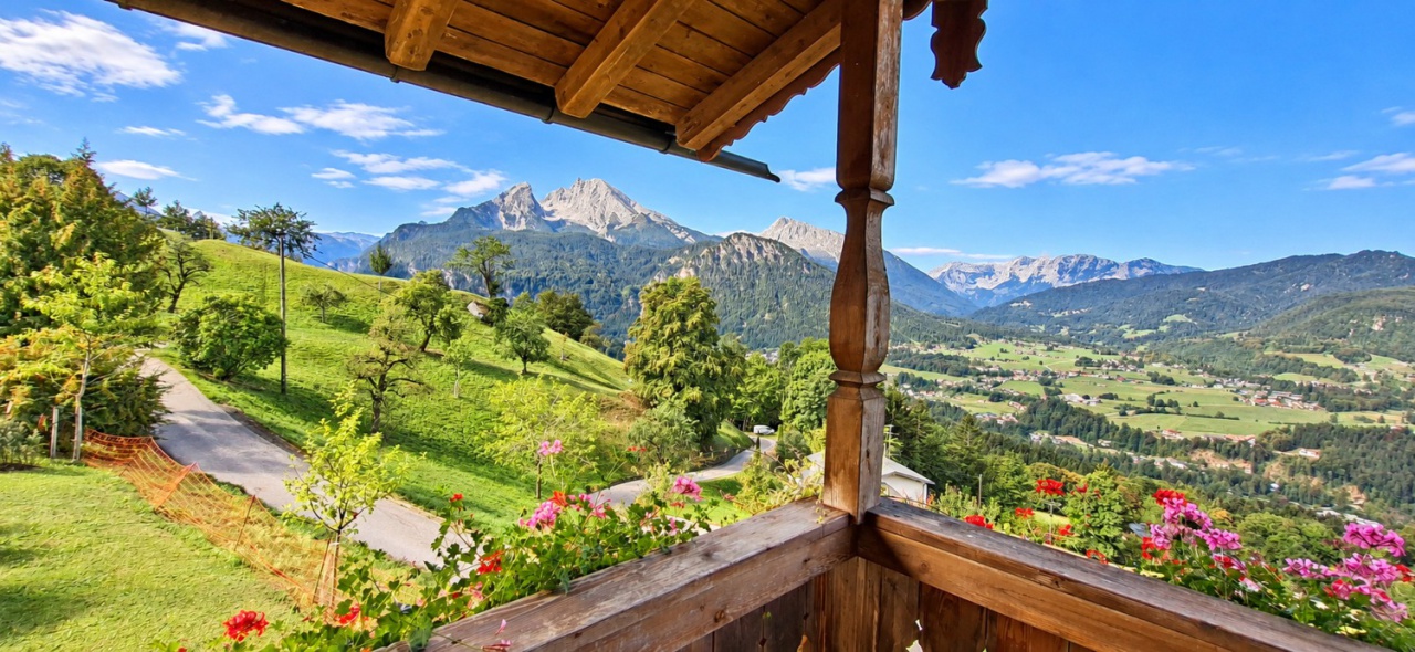 Panoramabalkon Reiteralm Süd-West Blick mit Watzmann